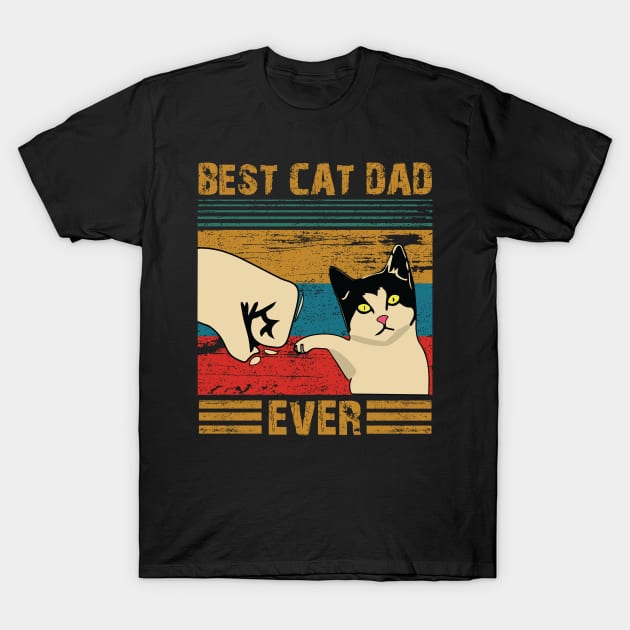 Best Cat Dad Ever T-Shirt - bester Katzenvater aller Zeiten Shirt - Vintage Best Cat Dad Ever Bump Fit T-Shirt - Best Cat Dad Ever Bump Fit Cat Dad Father's Day Gift T-Shirt by trendst